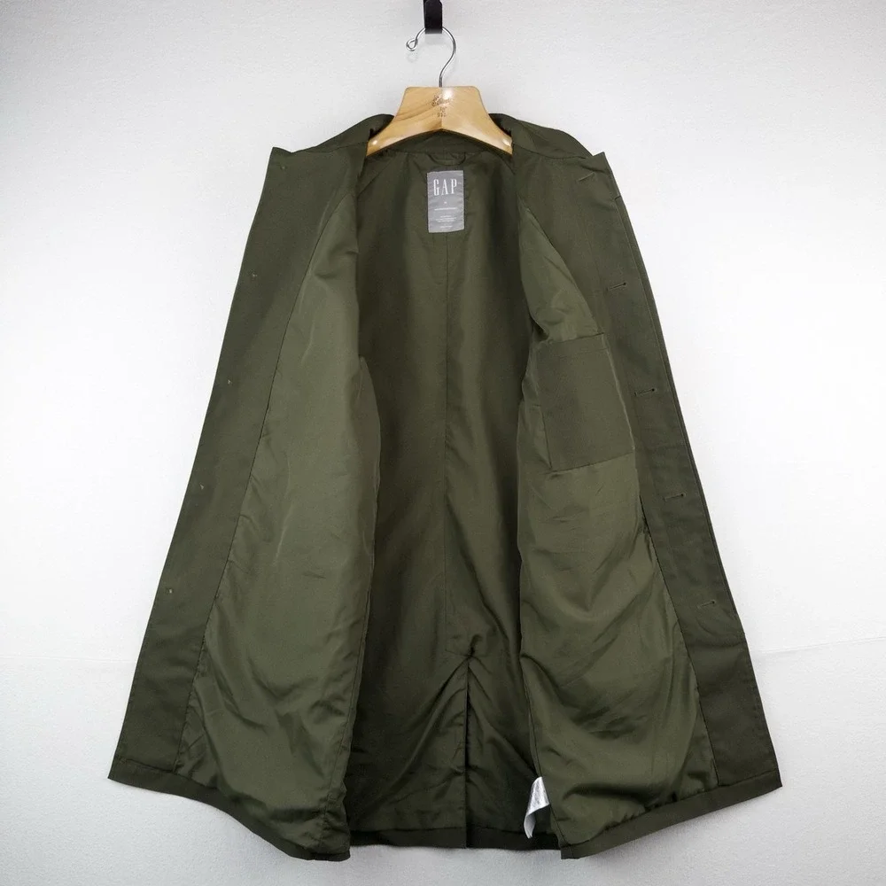 Gap Mac Rain Coat Olive Green Men's M Relaxed Fit Water Resistant Wind Proof